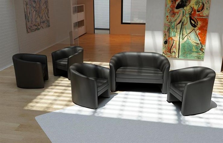Офисный диван двухместный Крон, экокожа в Чите - изображение 1